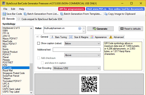 Tạo QR trên phần mềm Qr code Generator