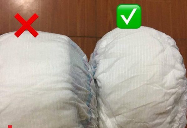 nhận biết qua bề mặt bỉm