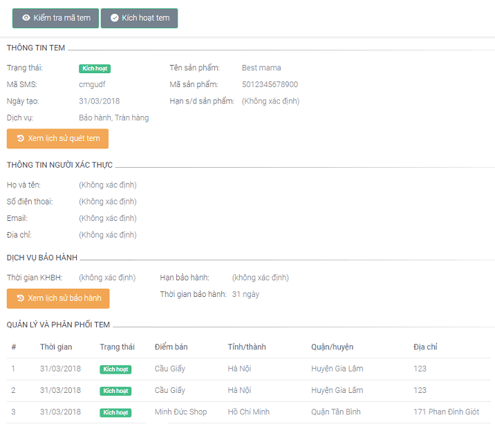 Kiểm tra thông tin hàng hóa tại đại lý Kiểm tra thông tin hàng hóa tại đại lý