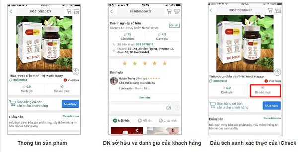 Thông tin sản phẩm sau khi truy xuất mã vạch